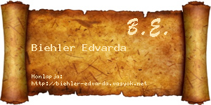 Biehler Edvarda névjegykártya